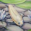Acrylgemälde "Schimmernde Koi" - Fische  Kunst Bild Weiss Teich Acryl Original Malerei 80cmx60cm Bild 2
