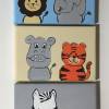 Dreiteiliges Bild "Zootiere"  fürs Kinderzimmer Wandbild Tiere Bild 2