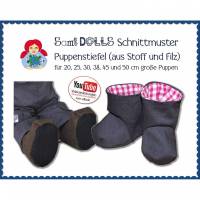 Stiefel in 6 Größen für Waldorfpuppen • Schnitt & Anleitung PDF | Sami Dolls eBooks Bild 1