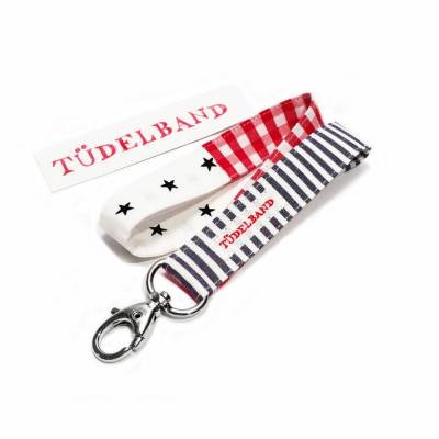 Schlüsselband Schlüsselanhänger ...kleines Tüdelband... dunkelblau...rot...maritim... 