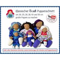 Puppenmädchen Waldorfpuppe selber machen • Schnitt für 6 Puppengrößen & Anleitung PDF | Sami Dolls eBooks Bild 1