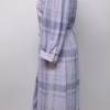 True Vintage Hemdblusenkleid Midikleid Kleid Größe L 42 Kariert Karo Flieder Pastell Lila Nostalgie Hauskleid 40er Look Bild 3
