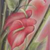 Exotische Flamingoblume - Kunst Anthurie Bild Deko Leinwand Kunstwerk Blume gemalt 30cmx70cm Bild 2