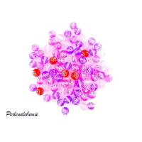 100 Perlen Rosen rosa/lila/rot gefrostet, geweißt 8 mm Bild 1