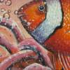 Acrylgemälde "CLOWNFISCH" runde Leinwand - Durchmesser 40cm Kunst Bild Fisch Original Malerei Bild 2