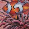 Acrylgemälde "CLOWNFISCH" runde Leinwand - Durchmesser 40cm Kunst Bild Fisch Original Malerei Bild 4