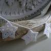 Girlande handgehäkelt, Wimpelkette, Girlande weiß aus Baumwolle mit 7 Sternen Bild 2