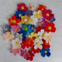 Filzblüten 12 Stück Filzblumen zum dekorieren basteln gefilzte bunte Blüten Bild 1