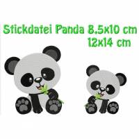 Stickdatei, Pandabär 4, 9x10 + 13x14 cm Bild 1