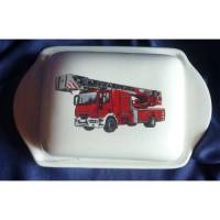 Butterdose mit einem Feuerwehrauto,Feuerwehr,Auto,Spielzeug,Butter, Bild 1