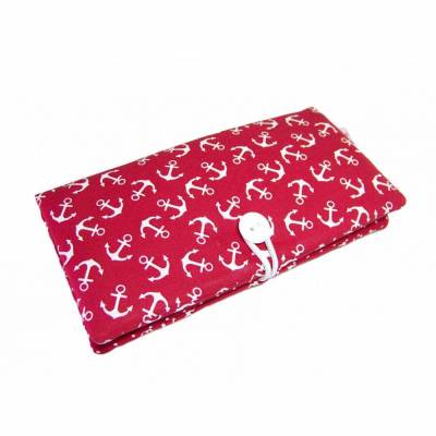 Geldbörse Portemonnaie Anker rot Geldbeutel Portmonee Börse Stoffportemonnaie / maritim