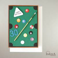 Geburtstagskarte Pool-Billard Herrenkarte Snooker personalisierbar