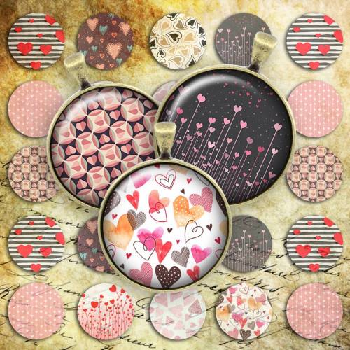 001 - Cabochon Vorlagen, 25mm 18mm 14mm 12mm, rund, Cabochon Motive, Bottle Cap images