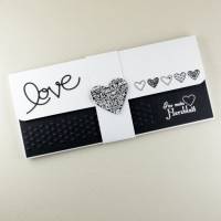 Gutscheinverpackung Geldgeschenk Wunscherfüller Geschenkverpackung  Einladung schwarz-weiß Liebe Love Valentinstag Bild 1