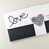 Gutscheinverpackung Geldgeschenk Wunscherfüller Geschenkverpackung  Einladung schwarz-weiß Liebe Love Valentinstag Bild 2