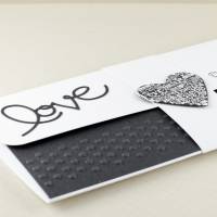 Gutscheinverpackung Geldgeschenk Wunscherfüller Geschenkverpackung  Einladung schwarz-weiß Liebe Love Valentinstag Bild 5