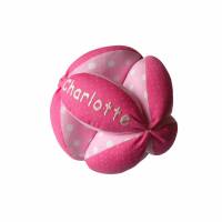 personalisierter Greifball mit Rassel, rosa Bild 1