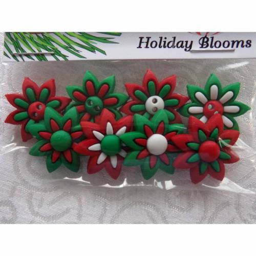 Dress it up Knöpfe  Weihnachts Blumen   (1 Pck.)   Holiday Blooms