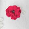 gefilzte Blume rot mit Rocaillesperlen Bild 2