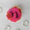 Filzblume Rosa Gelb Pink mit Wachsperle als Brosche Filzblüte Bild 2