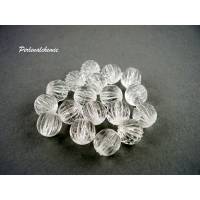 Perlen gerieft, Faltenperle klar 10 mm - 35 Stück Bild 1