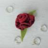 gefilzte Rose dunkelrot Anstecker Blumenbrosche Bild 5