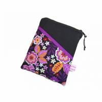 eReader Tasche eBook Reader Tablet Lila Flower schwarz orange, personalisierbar, Maßanfertigung bis max. 10,9 Zoll Bild 1