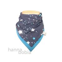 Halstuch im Doppellagenlook mit Sternen auf dunkelblau Bild 1
