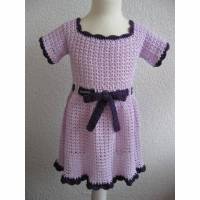 Kinderkleid aus Baumwolle im Vintage Style Flieder Bild 1