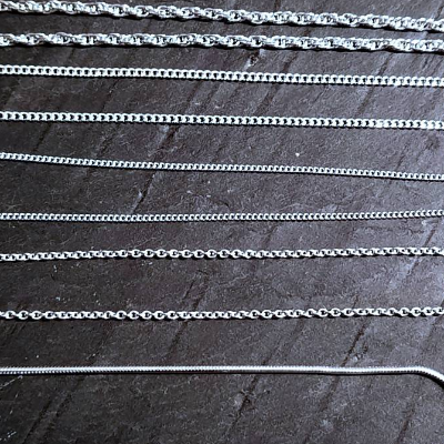 Kette Collier aus 925 Silber in verschiedenen Längen und Mustern