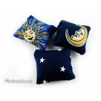 Miniaturen Puppenhaus Kissenset Sonne Mond & Sterne blau Bild 1