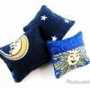 Miniaturen Puppenhaus Kissenset Sonne Mond & Sterne blau Bild 4
