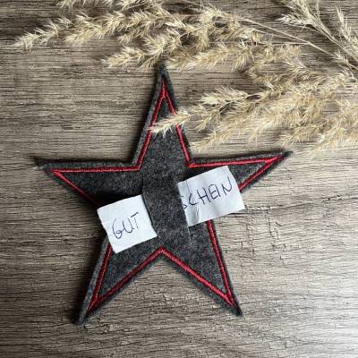 Gutscheinhalter Wollfilz STERN Gutscheinstern Geldgeschenk Farbwahl personalisierbar