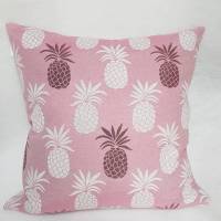 Kissenhülle Ananas, rosa-weiß Bild 1