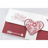 Geschenkverpackung für Konzertkarte oder Theaterkarte für Valentinstag Einladung Rot Bild 1