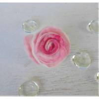 Filzrose rosa weiß pink als Brosche Filzblüte Filzblume gefilzte Rosenblüte Bild 1