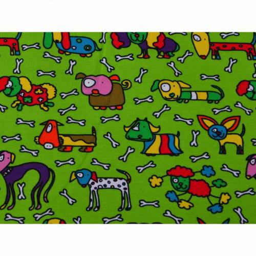 Stretchjersey Perky Puppy, Jersey mit Hund