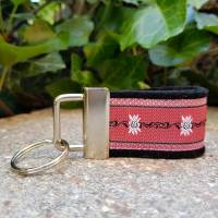 Schlüsselanhänger Taschenanhänger Filz schwarz Webband Edelweiß rot weiß Geschenk! Bild 1