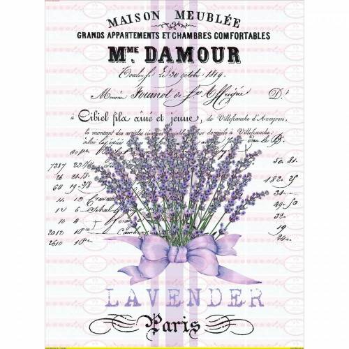 3107 French-Lavande-Lavender Bügelbild-Vintage-Shabby-Nostalgie 