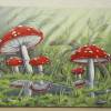 Acrylgemälde "Fliegenpilze nach dem Regen" - Kunst Wandbild Pilze Natur Bild Deko gemalt 50cmx40cm Bild 4