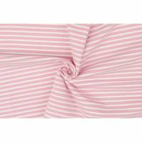 14,90 Euro/m Jersey Ringel, Streifen, rosa-weiß Bild 1