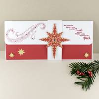 Gutscheinverpackung für Weihnachten Sternenstaub Wunscherfüller Geldgeschenk Advent Rot-Weiß Bild 1