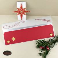 Gutscheinverpackung für Weihnachten Sternenstaub Wunscherfüller Geldgeschenk Advent Rot-Weiß Bild 2