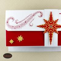 Gutscheinverpackung für Weihnachten Sternenstaub Wunscherfüller Geldgeschenk Advent Rot-Weiß Bild 3