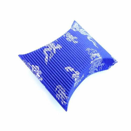 10 Kissenfaltschachteln 10 x 11,5 cm blau-silber