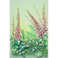 Acrylgemälde "Fingerhüte und Margeriten" - Blumen Bild Handgemalt Kunst Acryl Original 40cmx60cm Bild 1
