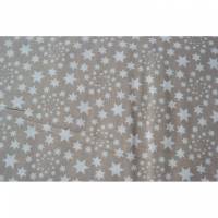 11,00 Euro/m Weihnachtsdruck,Baumwolle Sterne, beige-weiß Bild 1