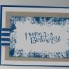 Geburtstagskarte in Blau und Weiß mit Stoffband Bild 2