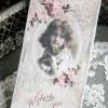 Lesezeichen, Buchgeschenk, Buchzeichen mit Mädchen & Rosen Motiv in Vintage / Shabby Stil. Bild 2