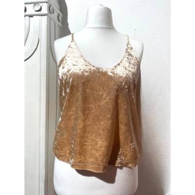 Top Oberteil Tunika samt glänzend T-Shirt  Ärmelloses Top Gr. M